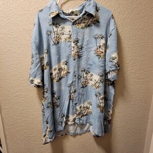 Island Shores tropical print button down